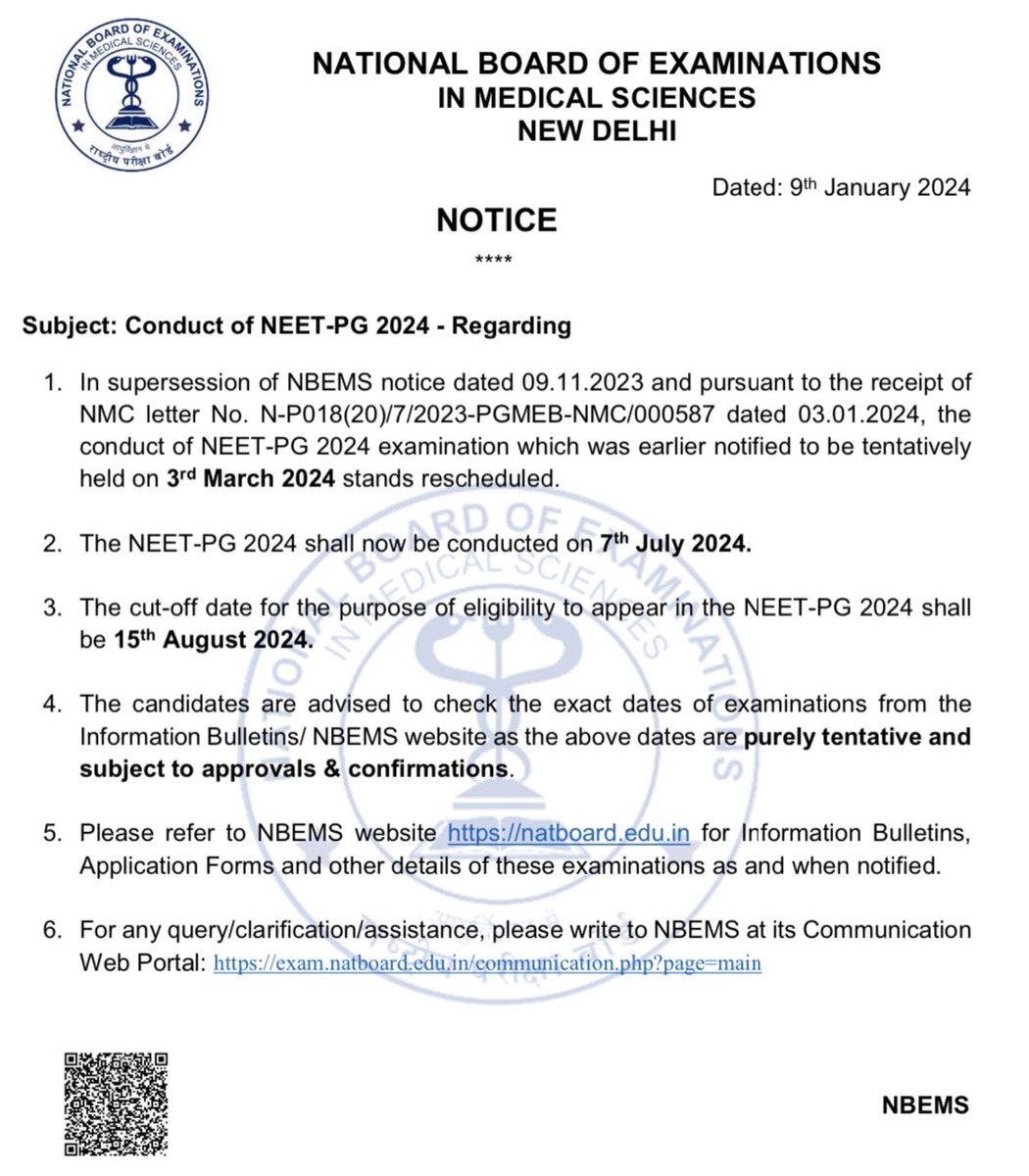 DrDhruvchauhan's tweet photo. This is for everyone who doubted me and trolled me when I said the NEET exam will be delayed 3 days back .
NEET PG on July 7 . https://t.co/WRM9175Qxp