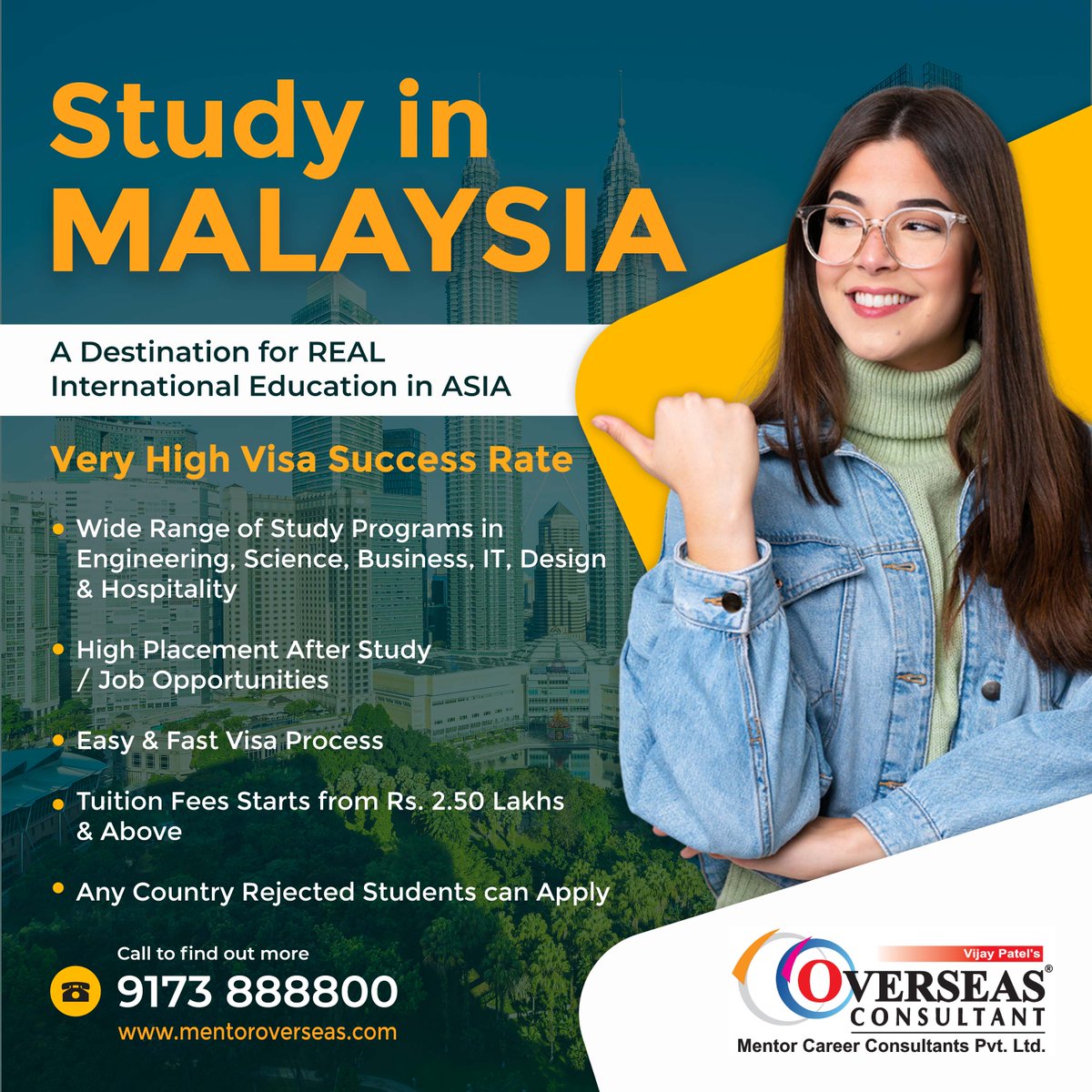 Study in MALAYSIA 🇲🇾 

Apply Today for Jan / Feb 2024 Intake.

Assured Visa for All Students.

bit.ly/2XXPcoD

#mentoroverseas #studyabroad #foreigneducation #overseaseducation #studentvisa #spring2024 #educationmalaysia #studyinmalaysia 🇲🇾