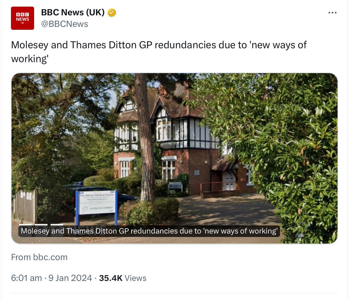 DrSteveTaylor's tweet photo. 3 GPs made redundant because ARRS roles have replaced them in this practice in Conservative Surrey

I wonder if this was the plan @DominicRaab 12 months ago
@VictoriaAtkins @andrealeadsom
Concerning @DAUK_GP @doctor_katie @DrSelvarajah @BMA_GP @wesstreeting @rcgp @Parody_RCGP https://t.co/LUKNu0ONlf