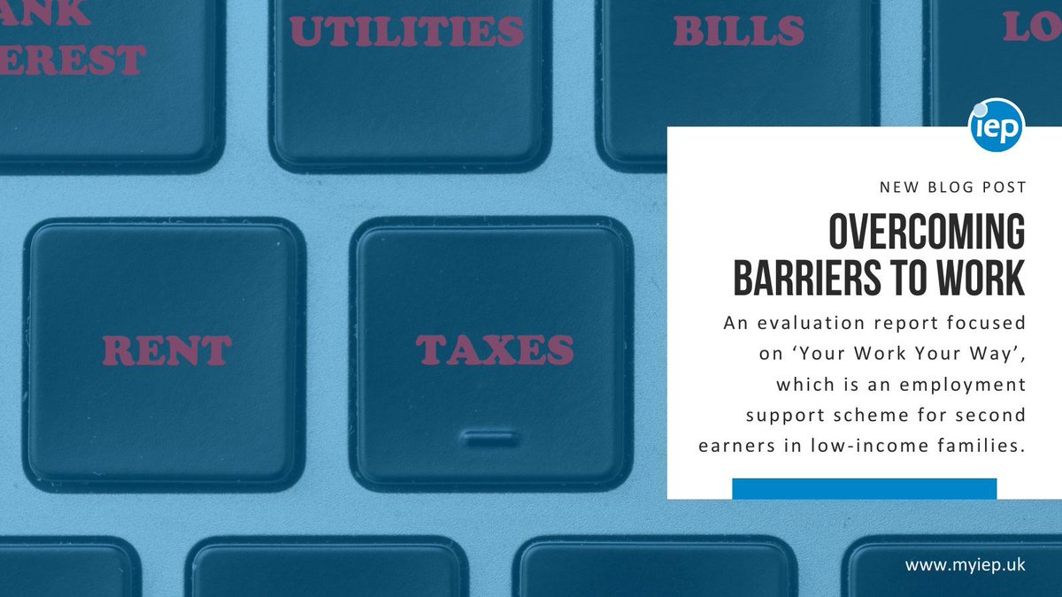 👉🏼 Be sure to take a look at the #IEP's summary of the evaluation report on the Child Poverty Action Group’s 'Your Work Your Way' (YWYW) programme, an employment support scheme for second earners in low-income families. myiep.uk/blogpost/13312… @IEPInfo @CRESR_SHU #IEP #Institute