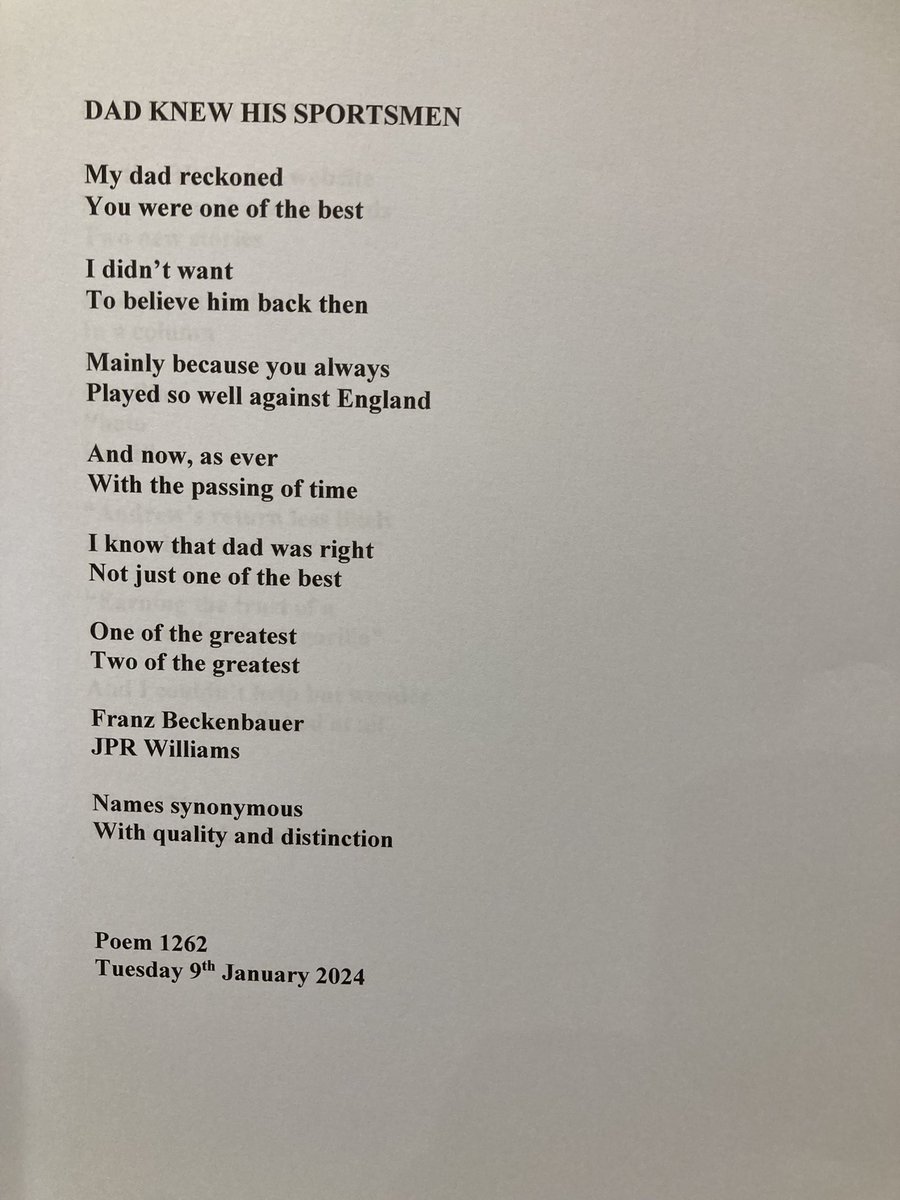 Daily poem
#FranzBeckenbauer 
#JPRWilliams