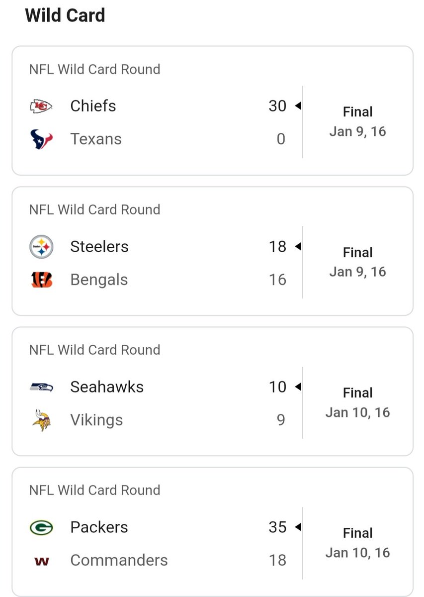 Not at all. In past yrs when the @NFL wildcard round playoffs consisted of just four games, I recall at least one postseason when the AFC games were contested on one day and the NFC games were contested the opposite day. 2016, for example: #KCvsHOU, #PITvsCIN; #SEAvsMIN, #GBvsWSH