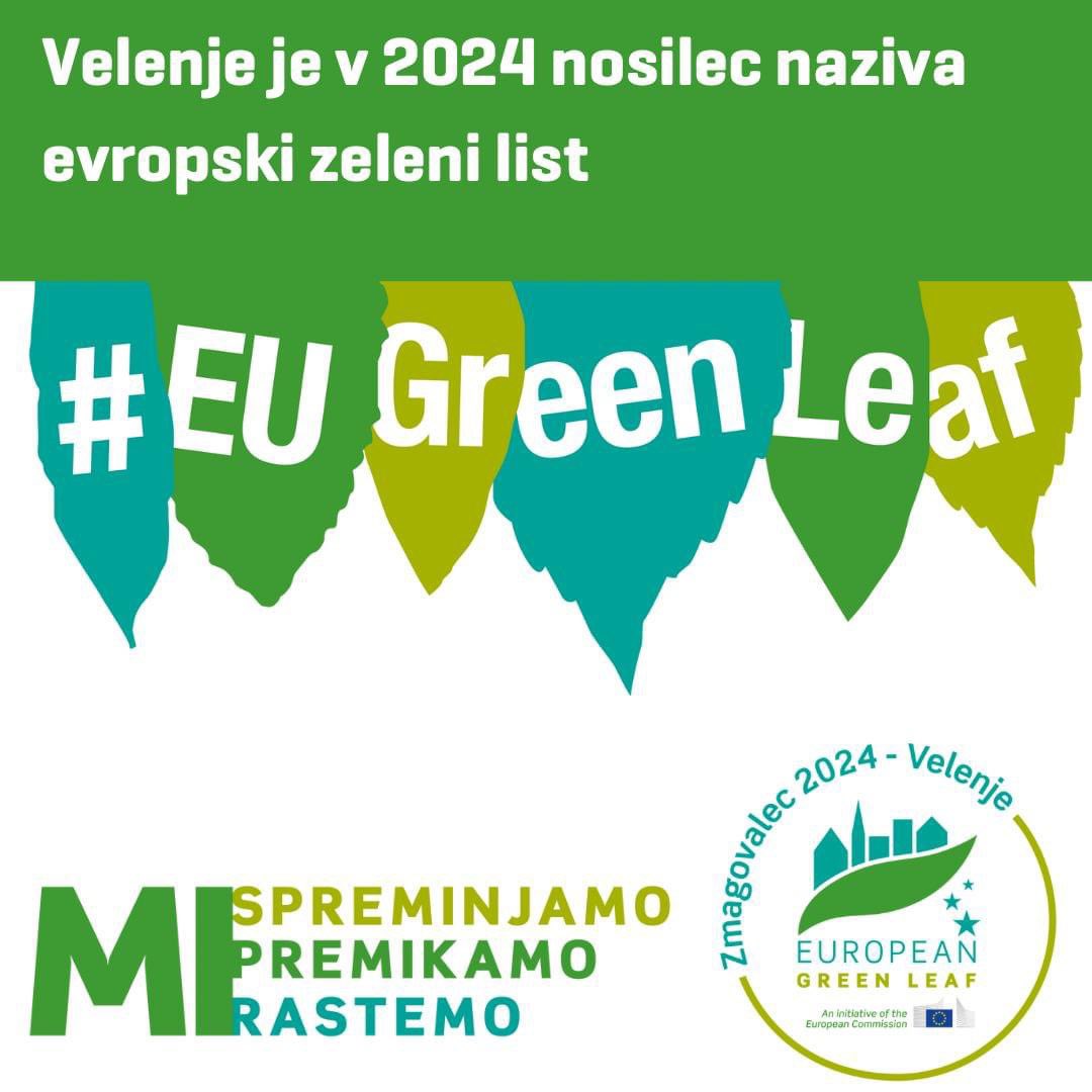 Velenje je v 2024 nosilec naziva evropski zeleni list. Nagrado nam je lani v Grenoblu podelila evropska komisija in je nagrada za dosežke in delovanje na področju varstva okolja – v preteklosti in danes.  #EUGreenLeaf I #zeleniambasadoreurope I #euzelenilist
#EUmissions