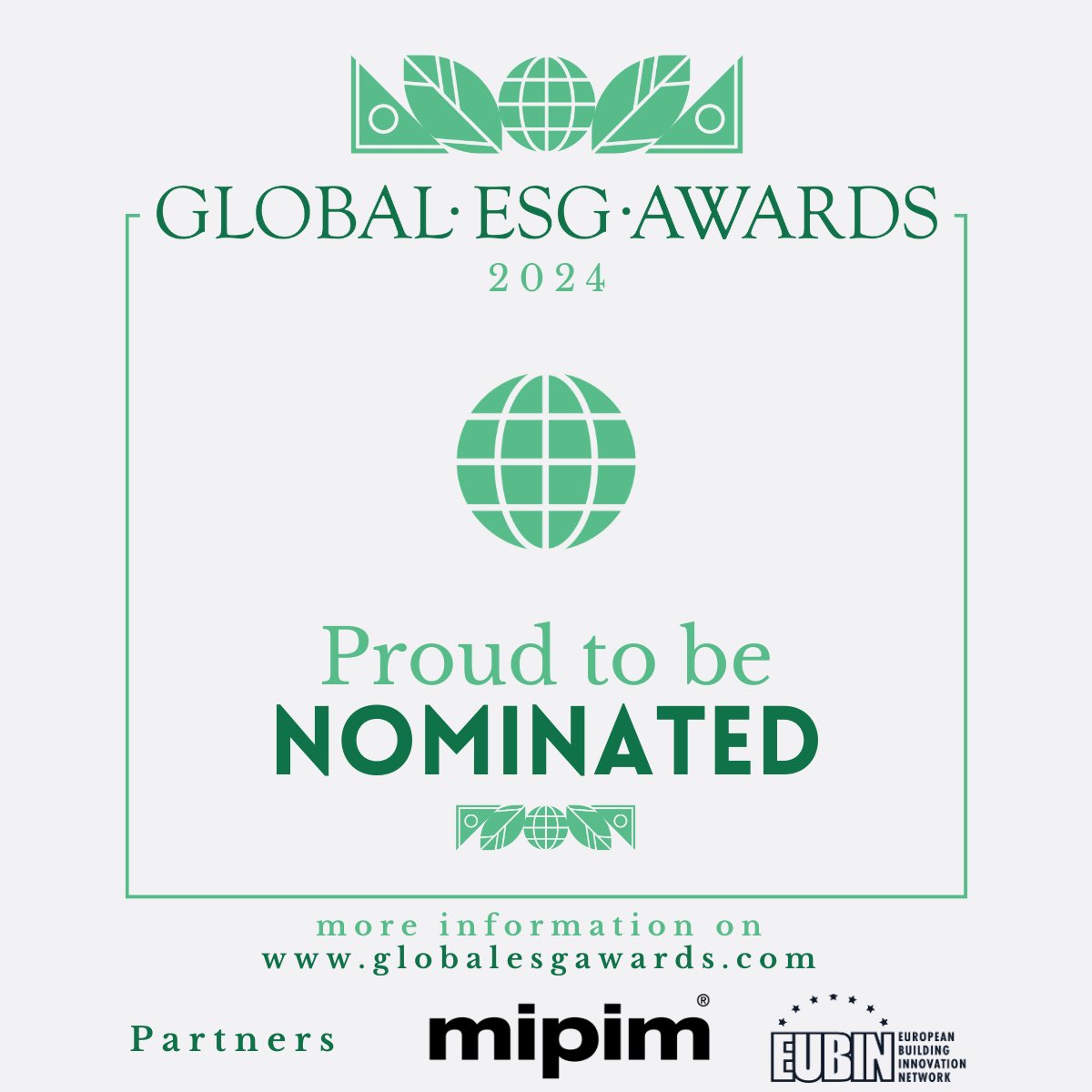 I am delighted to have been nominated for the Global ESG Awards which will be awarded during the MIPIM 2024. @WELLcertified Please vote via the following link: lnkd.in/emSKP2Sp #esgawards #MIPIM #realestate #eubin #ESG
