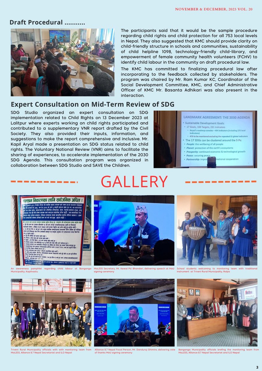 Alliance87Nepal's tweet photo. We are delighted to connect with you through our monthly newsletter for November and December 2023. #saynotochildlabor #stopchildlabour #stophumantrafficking https://t.co/Wcb6ismb8e