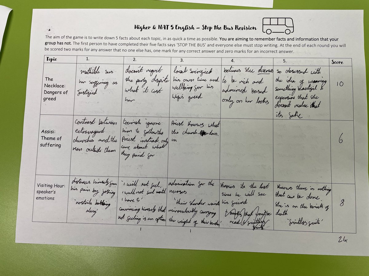 Helping my seniors get their brains ready for prelims next week with some competitive STOP THE BUS retrieval games 💪🏻 #revision #letsdothis