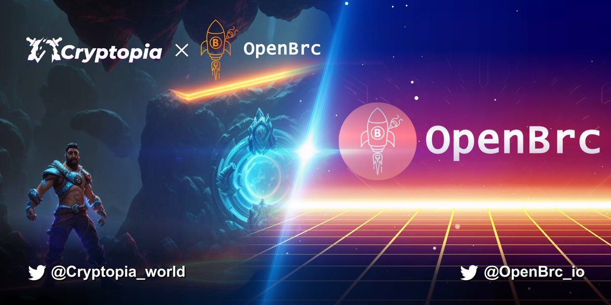 OpenBrc_io's tweet photo. 🚀 Exciting times ahead! Delighted to announce the collaboration of #OpenBRC with @Cryptopia_world 🤝
Cryptopia is bridging Web2 users into the enchanting realm of #Web3 through the power of games and #NFTs🎮
🔥Get ready for exciting developments!!
#GameFi #Partnership #BRC20 #Ordinals