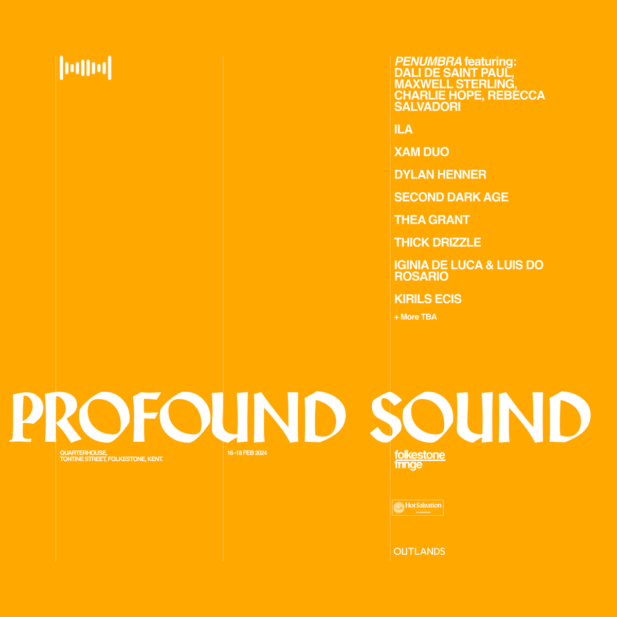 Profound Sound is BACK! Intimate and local, the experimental music festival will return Fri 16 - Sun 18 Feb, 2024. Head over to our website now for a first peak at whats in store… 👀💥 folkestonefringe.com/festivals/prof… @hotsalvation @OutlandsNetwork @CreativeFstone @ProfoundSoundFF