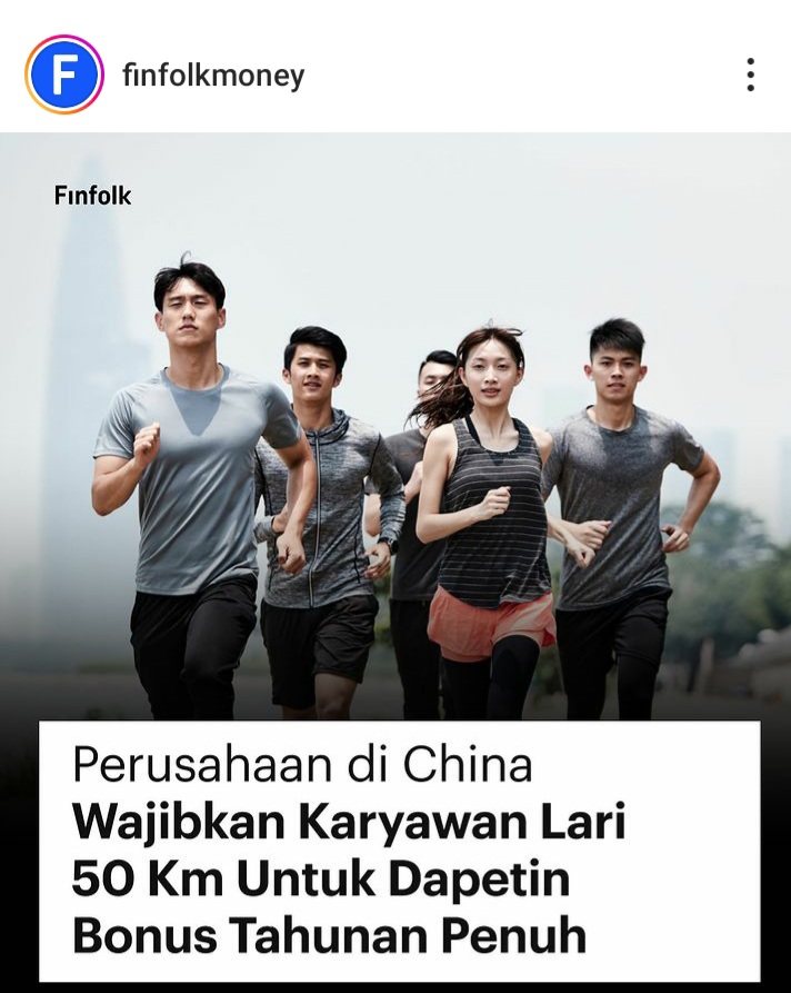 Strategi_Bisnis's tweet photo. Ini kebijakan yg bagus buat well being. Jenis olahraganya tak harus lari. Bisa gowes, renang, yoga, atau jalan kaki. 

Habit olahraga terbukti bikin seseorang jd lbh bugar x produktif. Dan turunkan biaya kesehatan scara signifikan.

HR manager harus bs build healthy work culture. https://t.co/wKwwR5N3o4