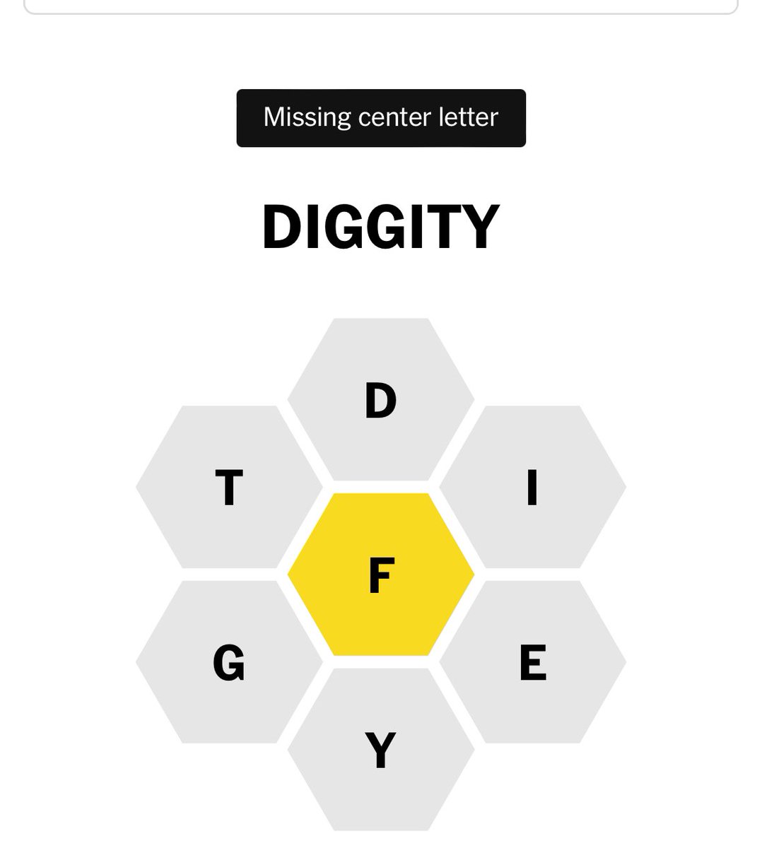 clothkitskid's tweet photo. I can confirm there’s No Diggity in today’s @nytimes #spellingbee https://t.co/iulQXOnBAx