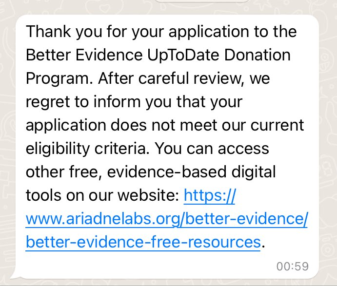 RemalPost's tweet image. Better Evidence отказали в продлении программы. Очень жаль, но ожидаемо. Причем, отказ явно связан с войной, так как в прошлый раз ревью заняло у них месяц, в этот раз всего пару дней.