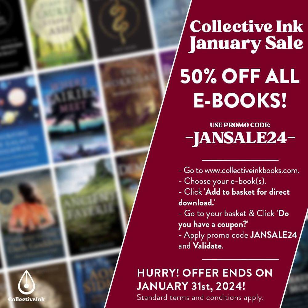 The Collective Ink January Sale has arrived!

50% OFF ALL E-BOOKS!

- Apply promo code JANSALE24

HURRY! OFFER ENDS ON JANUARY 31st, 2024!

Standard terms and conditions apply
