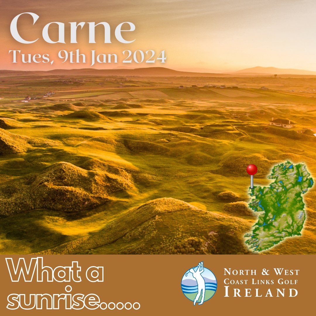 IrlLinksGolf's tweet photo. Good morning from Carne Golf Links.
We call this kind of a day "Crisp!"❄️

https://t.co/vGhALKBWF8

#golfireland #linksgolf #top100courses #irelandgolfvacation #golfvacation https://t.co/hTUSgC5lht