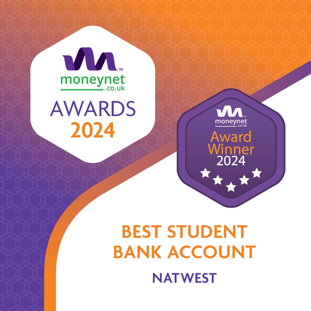 Congratulations to the team at @NatWestGroup for scooping 'Best Student Bank Account' at the 2024 Moneynet Awards