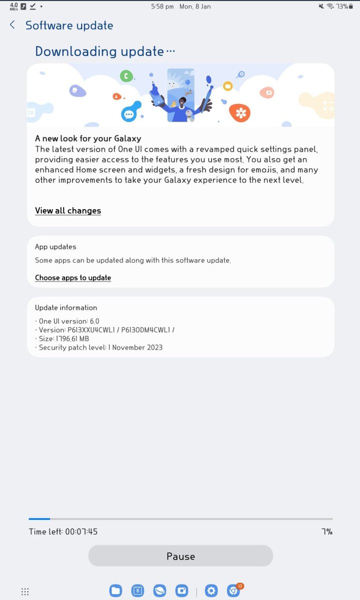 tarunvats33's tweet image. One UI 6 Rollout News ‼️

Galaxy Tab S6 Lite Wifi | One UI 6 update released in India

Build Version: P613XXU4CWL1/ P6130DM4CWLI/

#OneUI6 
#GalaxyTab
#GalaxyA
#OneUI #SamsungUnpacked