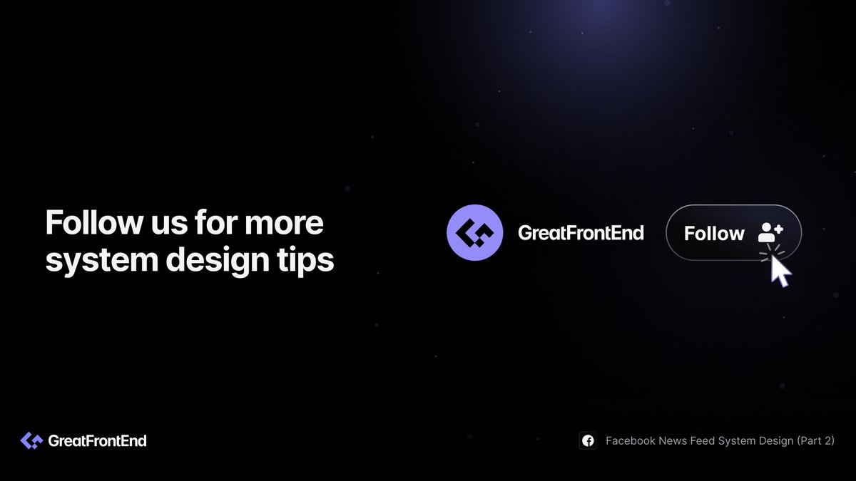 greatfrontend's tweet image. Follow us for more insights into system design, technologies, and best practices.
To read more about news feed system design, visit lnkd.in/g9c-Fksr
#FrontEndInterview #SystemDesign #FrontEnd #React #Javascript #GFESystemDesign #GreatFrontEnd