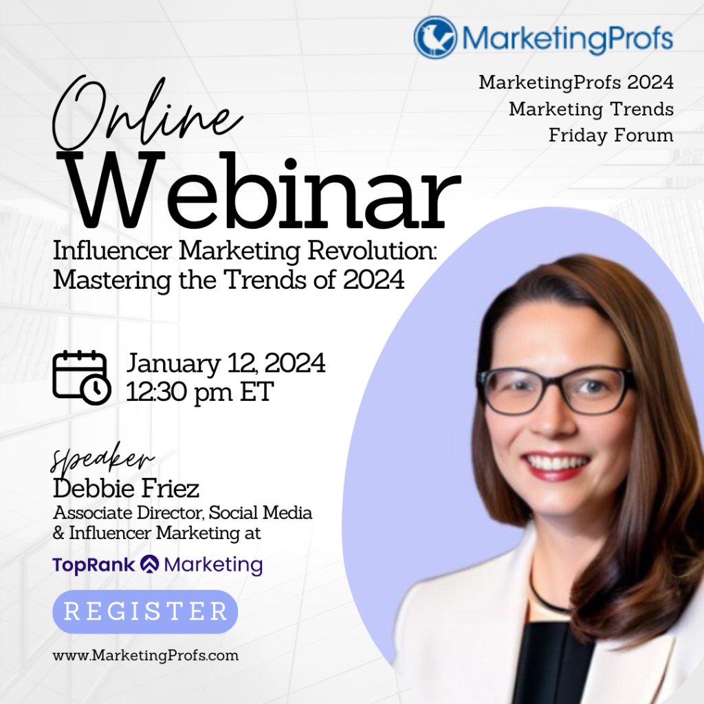 New Year! That means predictions and trends. So, let's talk about the #InfluencerMarketing revolution. Join me at the @MProfsEvents Friday Forum. mprofs.com/debbie50619 #Predictions #influencers #marketing