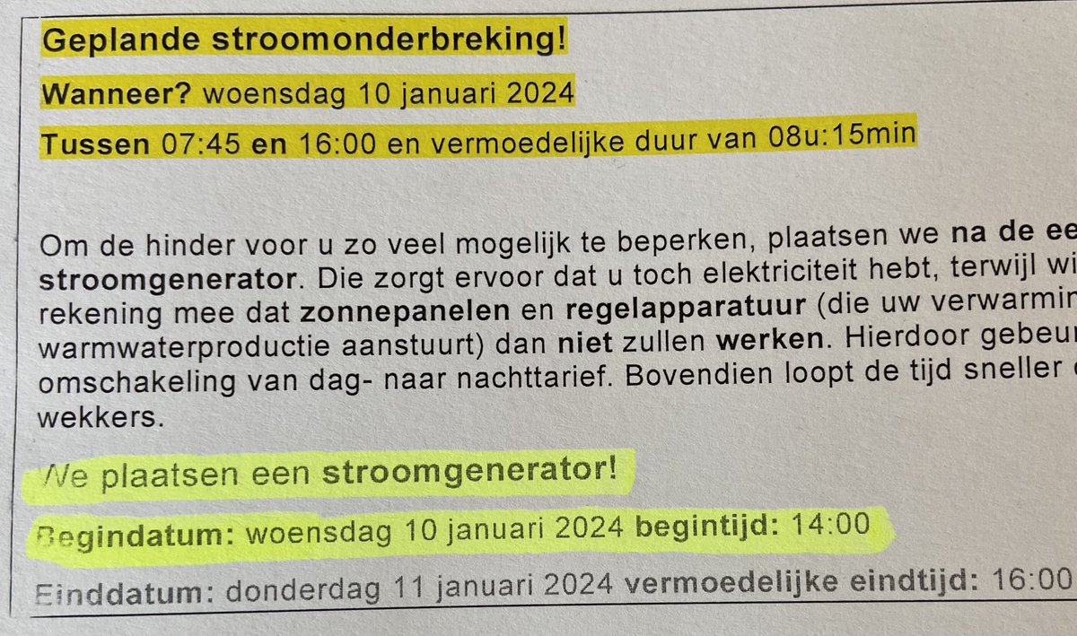 krisjestweets's tweet photo. Waarom plaatsen jullie de stroomgenerator(s) niet bij de start van de stroomonderbreking? Is dat té logisch voor jullie? Daar wil ik graag een antwoord op. ⁦@Fluvius_be⁩ ⁦@Zu_Demir⁩ ⁦@TinneVdS⁩ https://t.co/rvUx9DGqgk