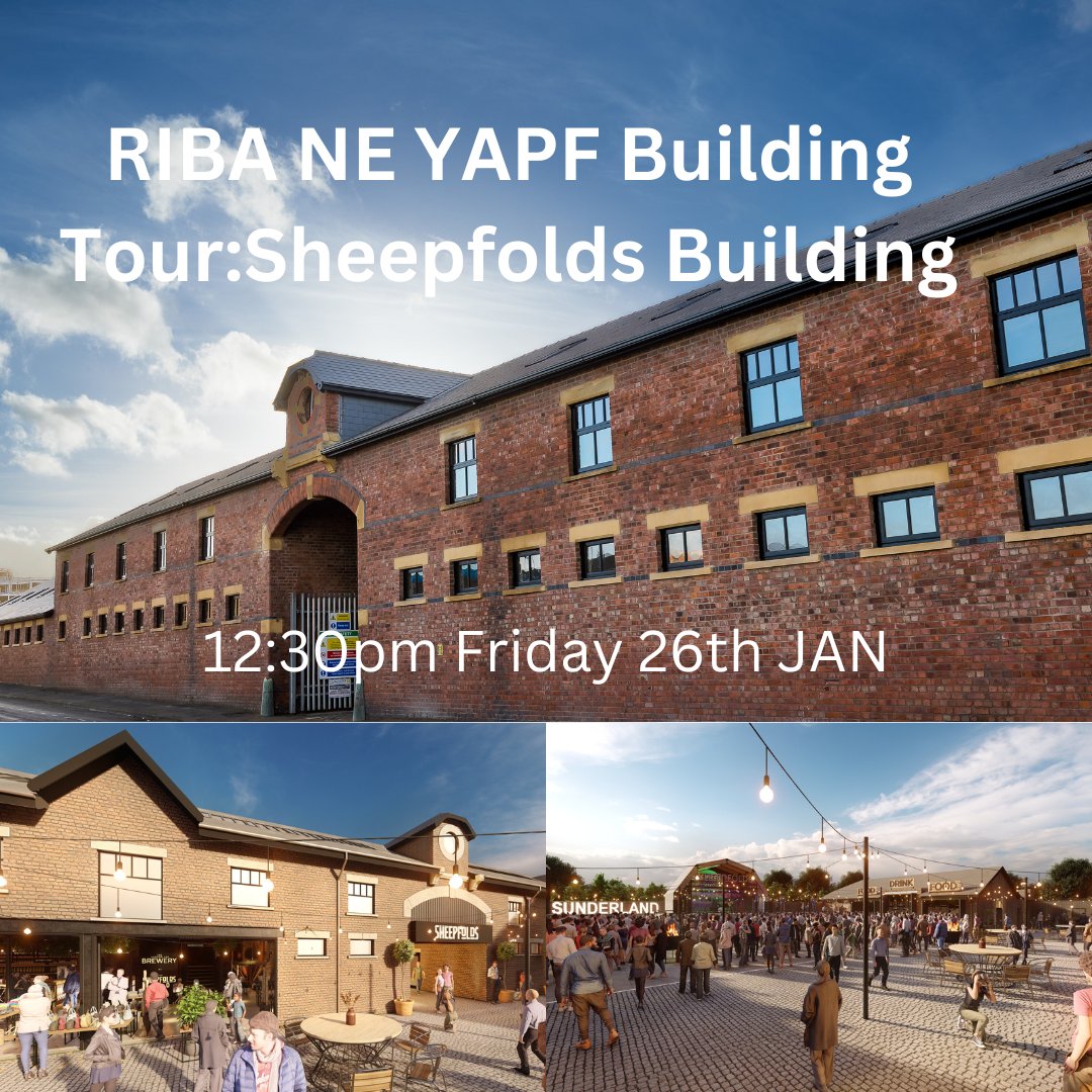 Join us RIBA North East YAPF Building Tour to explore Sheepfolds Building at 12:30pm Friday 26th JAN. Please secure your ticket here: ow.ly/xCqg50Qp8Lv