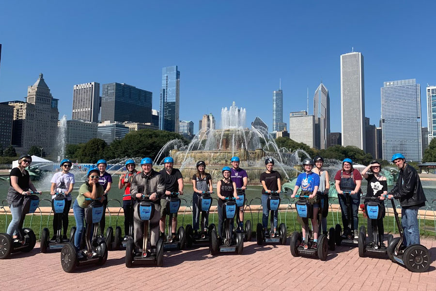 CornellCollege's tweet photo. In the course Theatre and the Arts in Chicago students see 18–24 shows and meet a variety of professional alumni. They tour the harbor and museum campuses via Segway—all in 18 days. #CornellCollege #1Course https://t.co/VoT3zmLgJT https://t.co/IjITbVTTM4