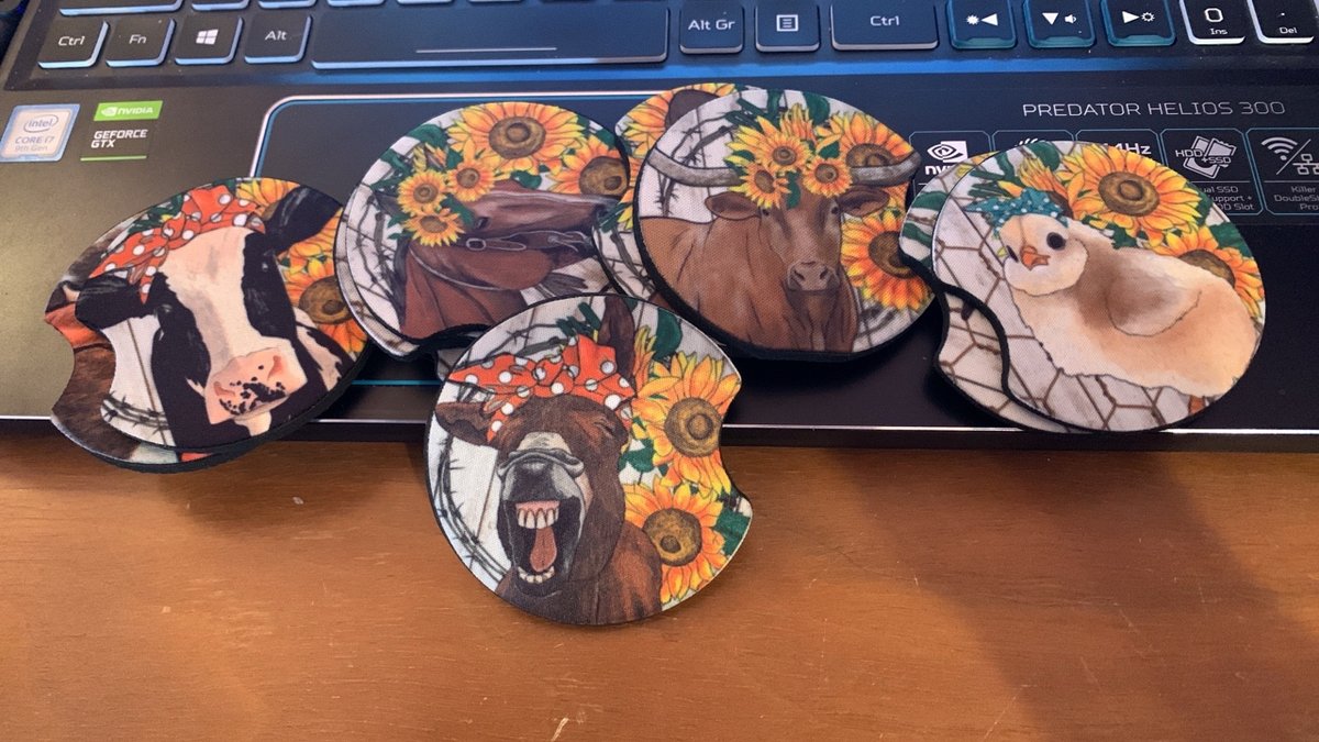 Add these crazy animals to your vehicle’s Cup holder and you’ll smile every time you pay too much for coffee…sold in sets of 2 😎 #rogue518 #roguesalvage #roguesalvagegifts #carcoasters