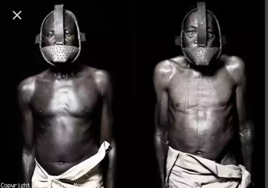 AfricanArchives's tweet photo. Enslaved people who dared to speak up to/against their master suffered the punishment of the Iron Mask. During the harvest of sugarcane, the iron masks were used to prevent them from tasting or eating the cane when they were thirsty or hungry. https://t.co/wRvqWh4jfi