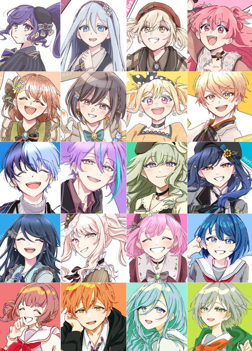 そういえば、誕生日絵でプロセカキャラ全員描く目標を先日達成しました💪✨ 