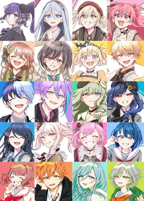そういえば、誕生日絵でプロセカキャラ全員描く目標を先日達成しました💪✨ 