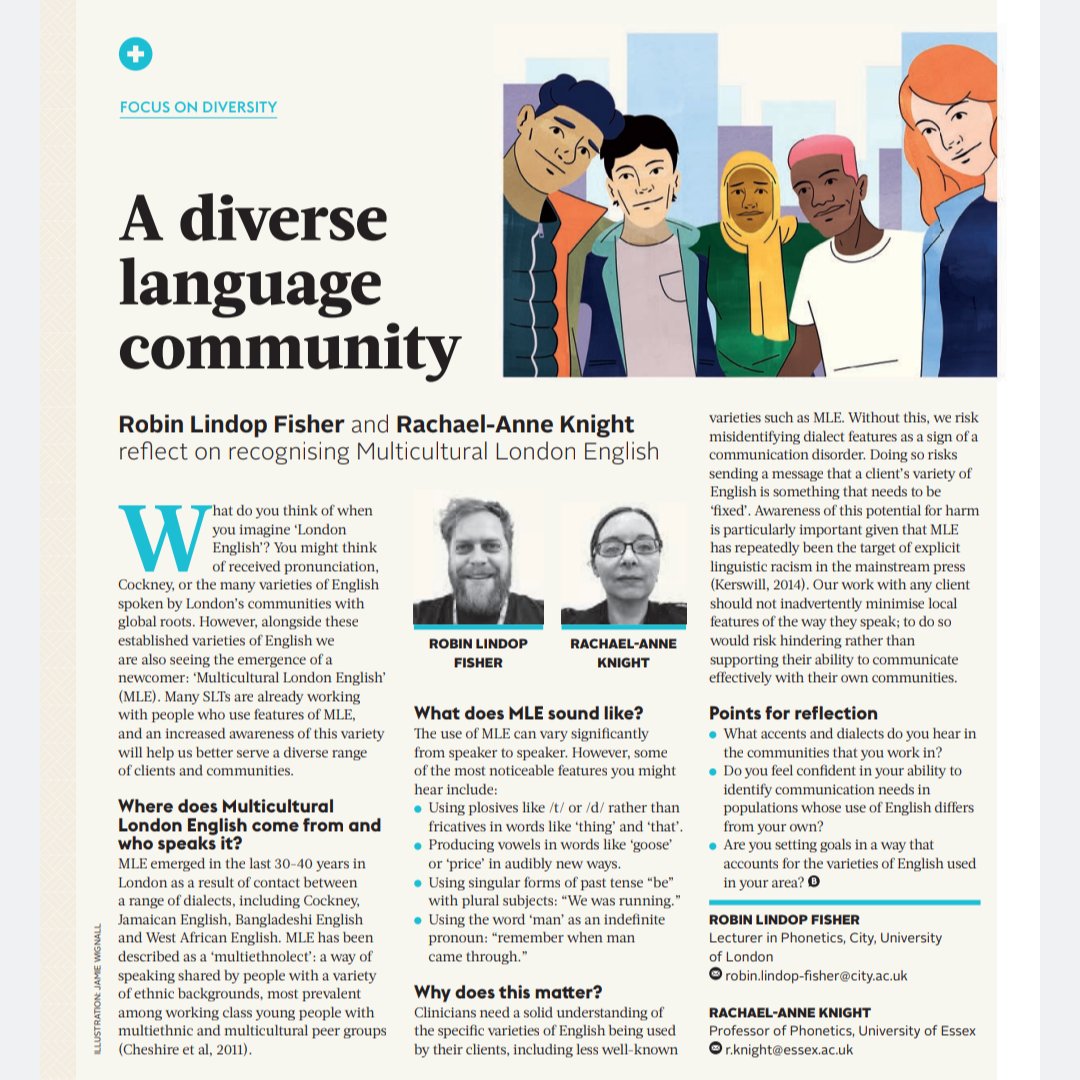 Made my way into the @RCSLT Bulletin alongside @r_a_knight talking about two of my favourite things: speech therapy and accents. A nice way to transition into my new role teaching phonetics at @CityLCS !