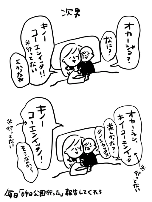 子供らを寝かしつける 