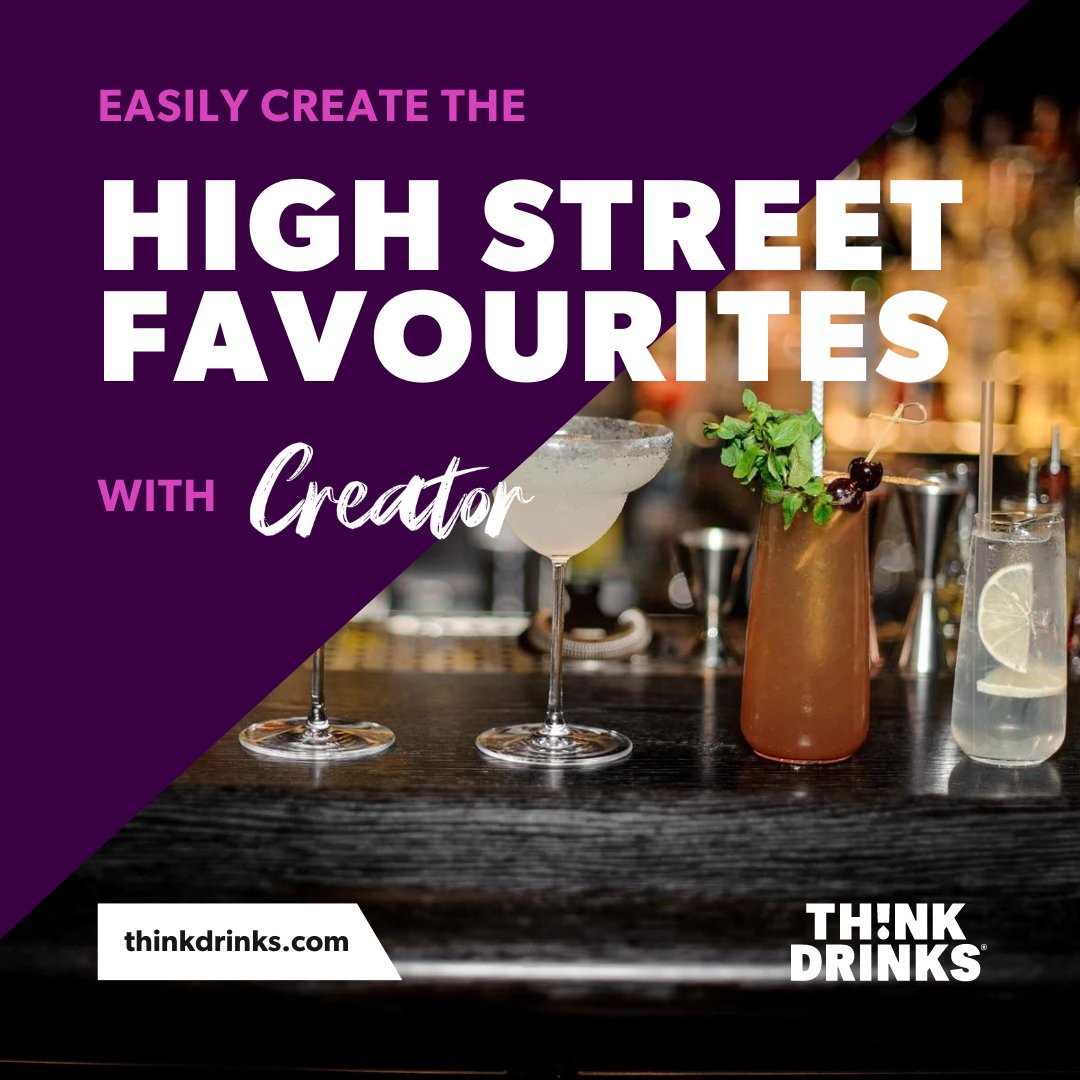 thinkdrinksltd's tweet photo. We've developed the Creator model to make it quick &amp; easy for bars, restaurants, &amp; hospitality venues to serve great-tasting cocktails.

Our Creator range of 'just add' cocktail bases provide the foundation for high st. favourite libations. Check it out: https://t.co/lagdNInISZ https://t.co/TEXCKkP2ed