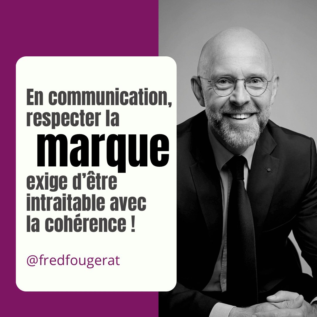 Entre les tentations, les solicitations multiples, les injonctions et toutes les raisons qui justifieraient de sortir du chemin, en #communication, respecter la #marque est une vraie compétence qui exige d’être intraitable avec la cohérence.

#LaComEstUnMétier