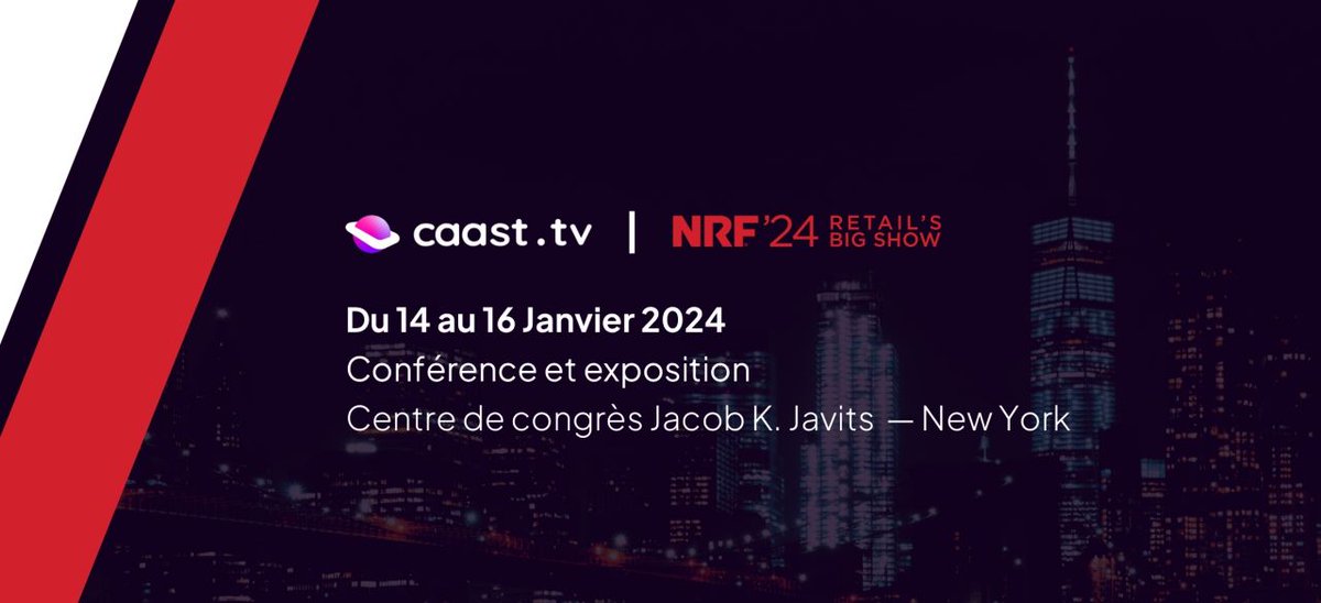 🇺🇸 The #NRF2024 begins this Sunday : let’s meet up in New York City!

Come chat with our team at @businessfrance's booth at the French Pavillion.

👉 Schedule a dedicated meeting now to chat with us during the NRF Show : en.caast.tv/landing/caast-… 

#LiveCommerce #RetailBigShow