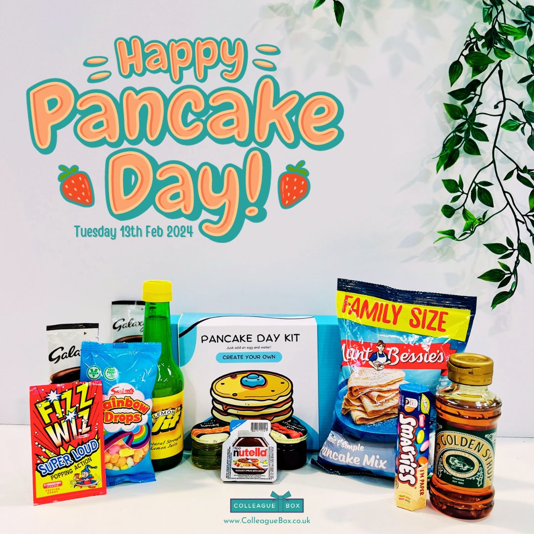 PANCAKE DAY KIT 🥞 New for 2024 we have a fun 'create your own pancakes kit' complete with pancake mix and toppings galore! Why not try a fun competition and see which colleague comes up with best creations? 😃 Order online here: colleaguebox.co.uk/product-page/p… #pancakeday