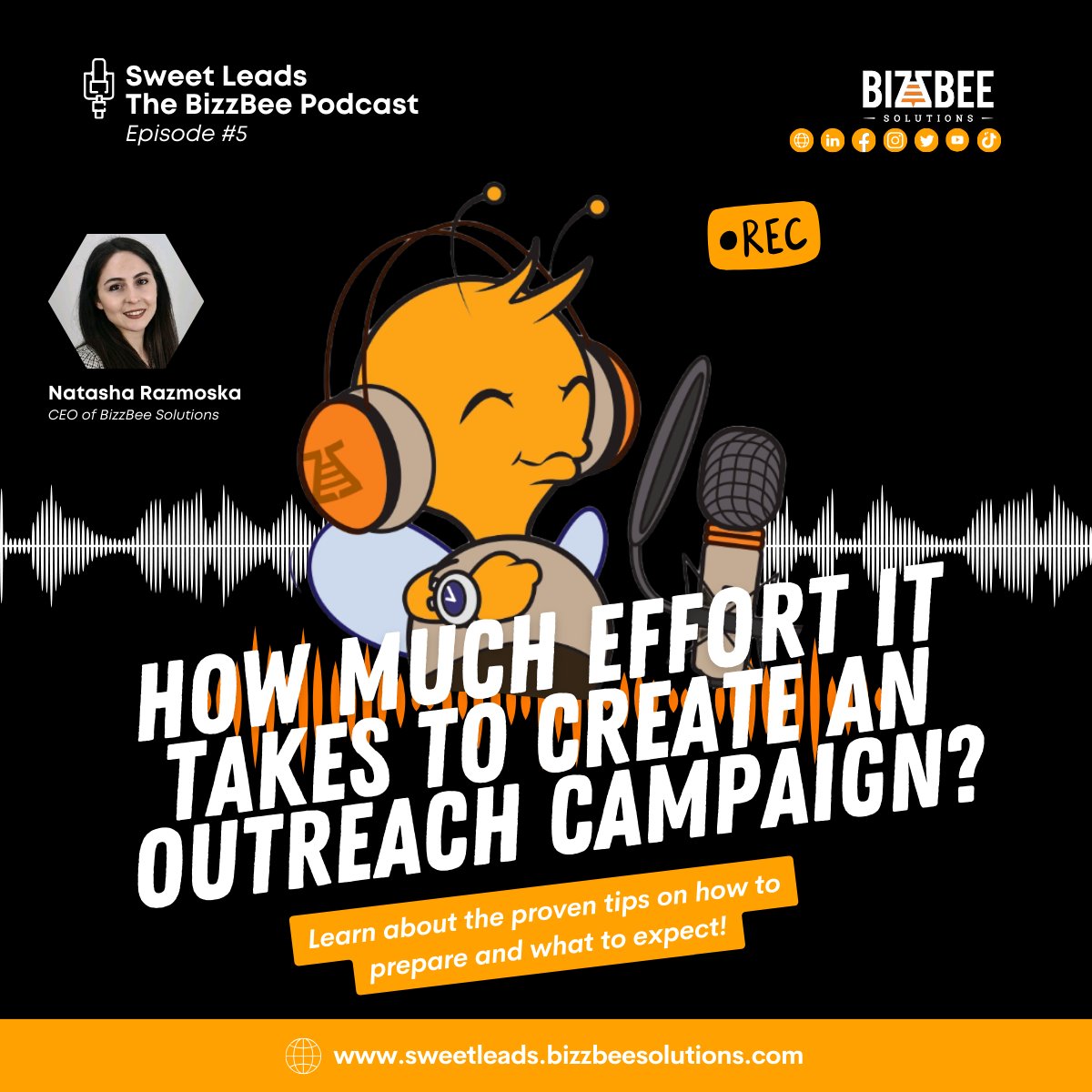 BizzBeeSolution's tweet photo. Discover the secrets behind creating a successful outreach campaign with Natasha on episode no.5 of Sweet Leads - The BizzBee Podcast! 🎙️✨ Tune in for expert insights and actionable tips: https://t.co/GRbB6hieU2

#SweetLeads #BizzBeePodcast #B2BOutreach #CampaignSuccess https://t.co/h4ZCHPEaUq