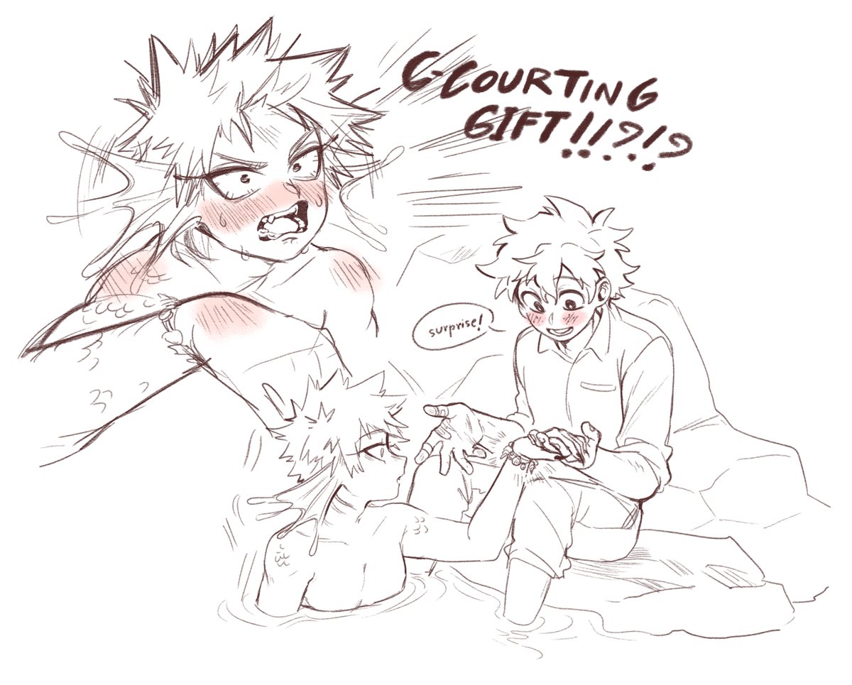 MayounissZ's tweet photo. #dkbk au mermaid🧜‍♂️

Izuku made a bracelet for Kacchan but he didn't know that would be seen as a courting gift https://t.co/kNkOs9MRWd