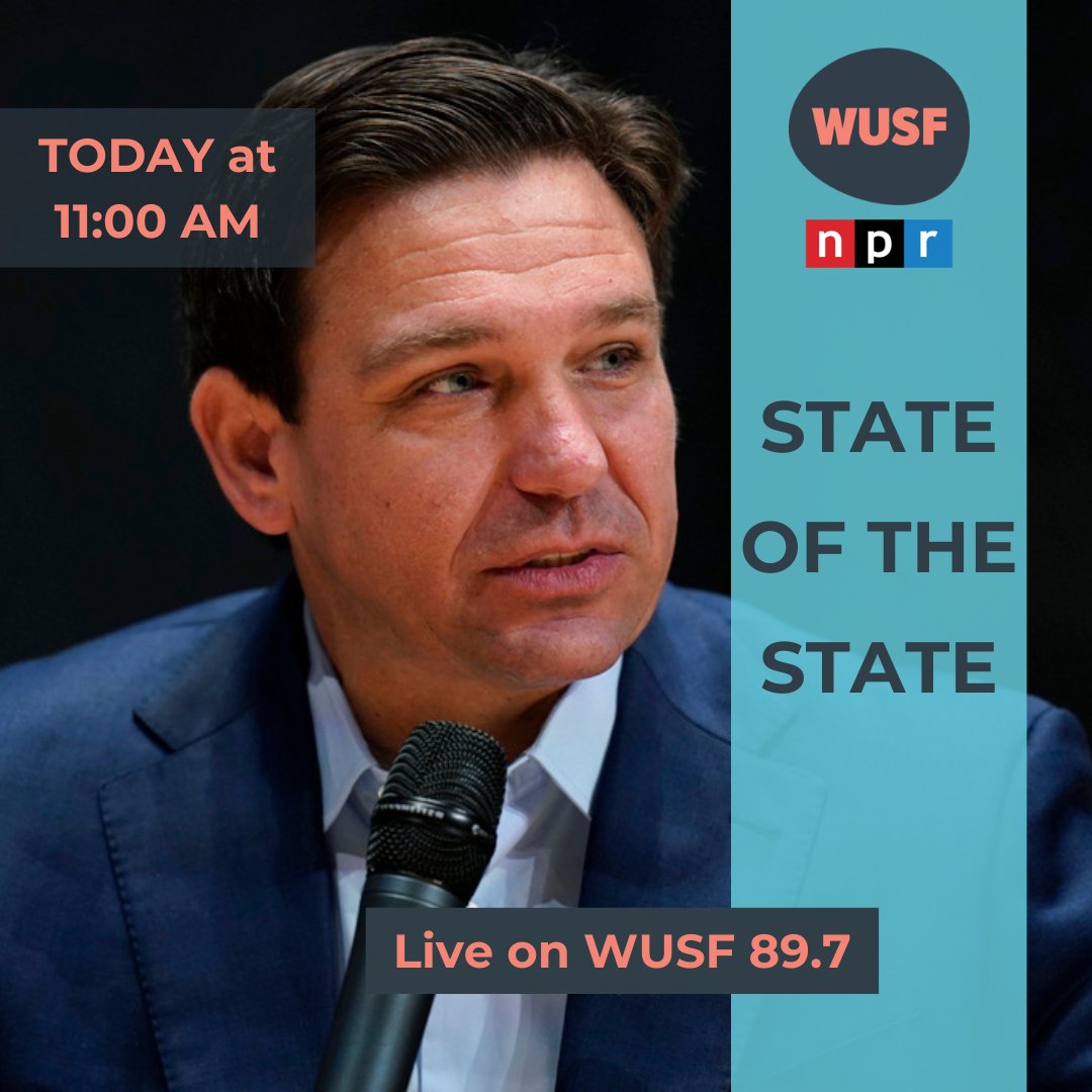 LISTEN LIVE: At 11 a.m., Gov. DeSantis is scheduled to give his State of the State to kick off the legislative session. WUSF will be airing his address, and Florida Matters will provide analysis afterward. Listen live: wusf.org