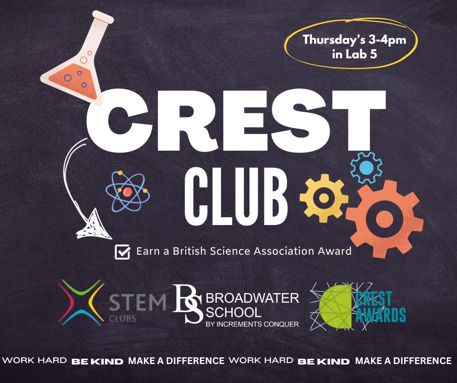 Attention all students...Our CREST Club begins this week and we want YOU!  Create your own project and earn a British Science Association Award while doing so.  Please see Mrs Phillips or Mrs Nilski for more information. <a href="/GreenshawTrust/">Greenshaw Learning Trust</a> <a href="/CRESTAwards/">CREST Awards</a>  <a href="/STEMLearningUK/">STEM Learning</a>