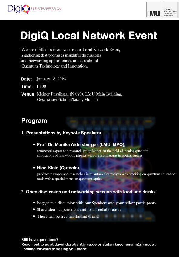 Local Network Event 18.01.2024 #lmu come and visit us, we look forward