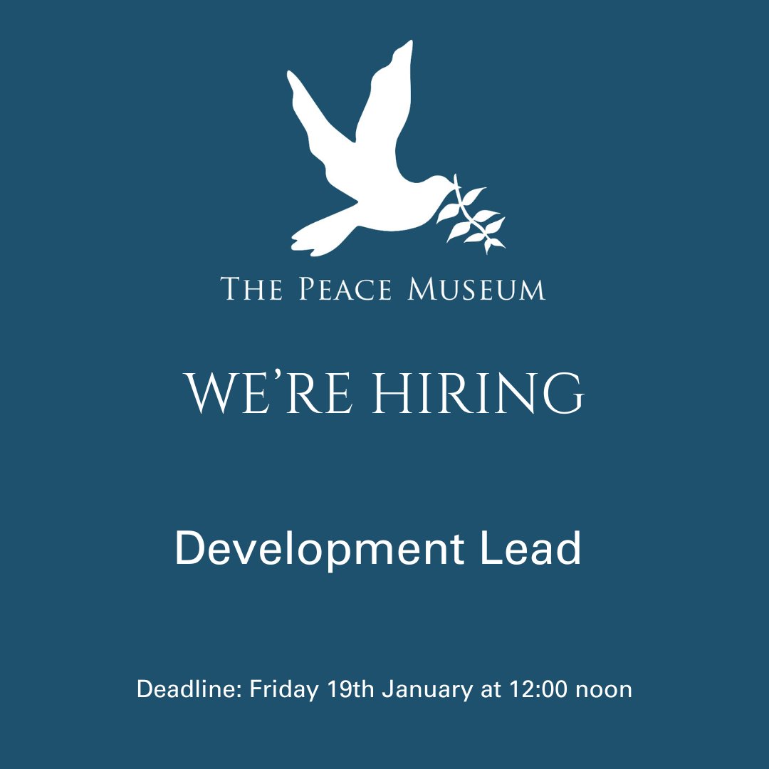 JOB VACANCY 🚨 Reminder that we are currently hiring a Development Lead to join our friendly and passionate team. Information about the role & how to apply can be found on our website: peacemuseum.org.uk/news/were-hiri… #MuseumJobs #DevelopmentJobs