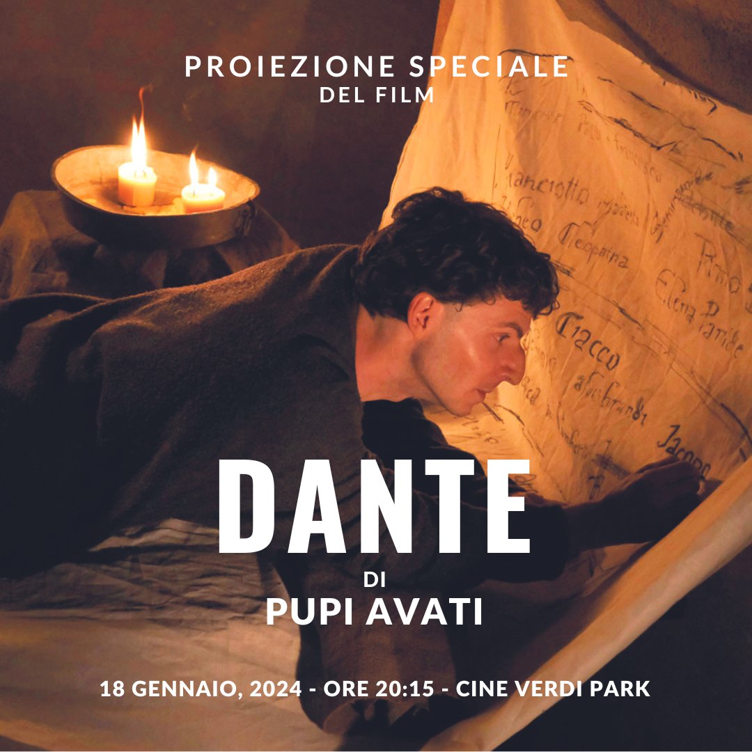 Proiezione "Dante", di Pupi Avati
Organizza: @iicbarcellona e @cinecittastudios con il patrocinio del Consolato Generale d'Italia @italyinbcn
Presenta: Raffaele Pinto, prof. di filologia italiana (UB)
🗓️18.01 
⏱️20:15 
🎬 Cine Verdi Park
🎟️Prenota qui: eventbrite.com/.../entradas-d…...