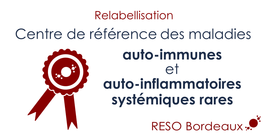 RESOBordeaux's tweet photo. 📢 Nous sommes fiers d'annoncer que @RESOBordeaux a été labellisé Centre de référence des maladies auto-immunes et auto-inflammatoires systémiques rares de l’adulte Est et Sud-Ouest ! 

Merci à notre équipe et à tous nos partenaires!
Plus d'infos ici 👉:  https://t.co/pakdfgSnSk https://t.co/Ng71UbDLXN