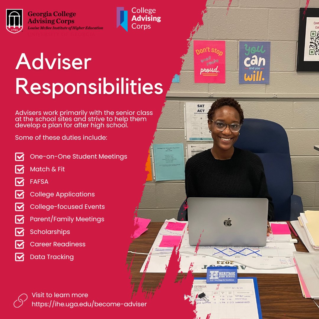The advisers at GCAC work closely with the seniors at their school site to help plan their post-high school path. Their roles involve a wide range of responsibilities aimed at serving their students. To learn more about becoming an adviser, visit the link in our bio!