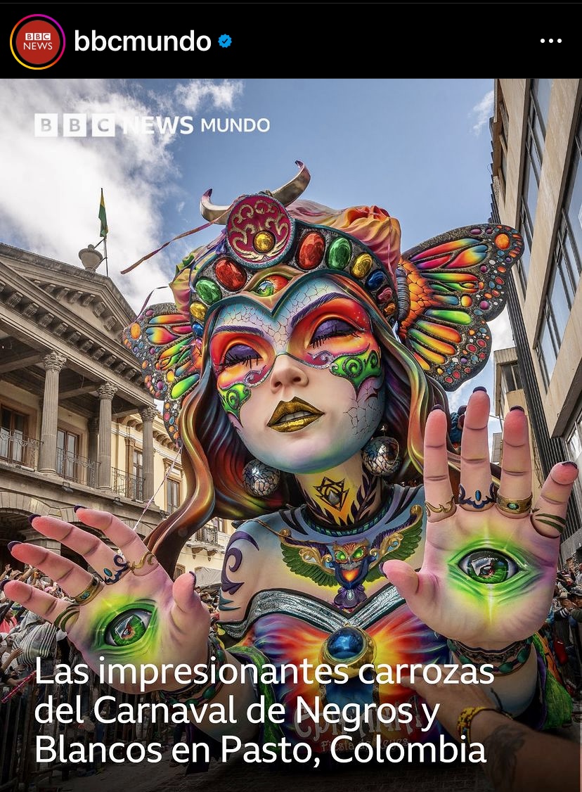 cflorezp's tweet photo. Uno de los mejores Carnavales de Colombia está en el sur #Nariño  #CarnavalDeNegrosYBlancos @bbcmundo 
https://t.co/wwUKagzsa8 https://t.co/ej3Rra622j