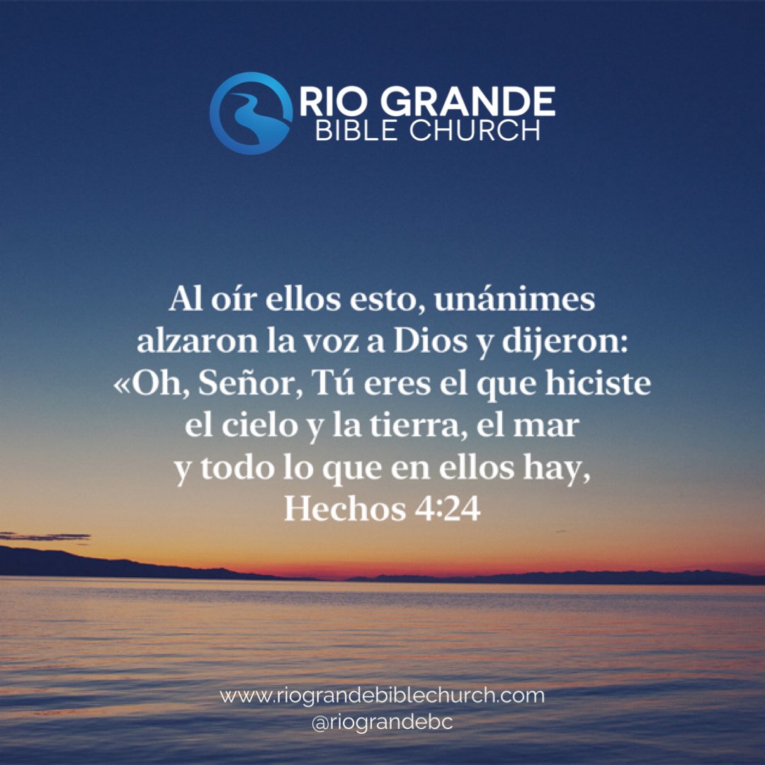 riograndebc's tweet photo. ”Cuando lo oyeron, alzaron unánimes la voz en oración a Dios: «Soberano Señor, creador del cielo y de la tierra, del mar y de todo lo que hay en ellos,“ Hechos 4:24 NVI https://t.co/6QIWqxEgbZ