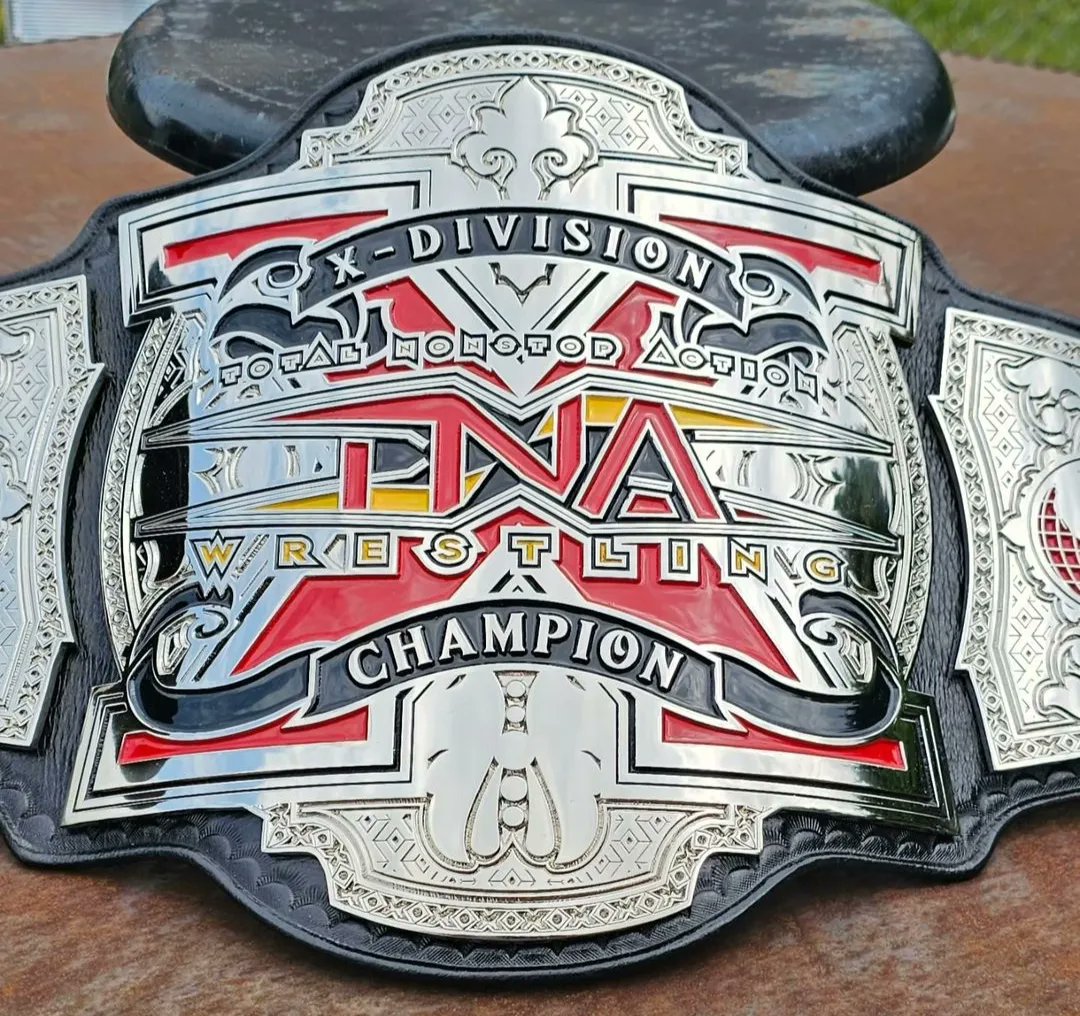 Hellfire_Design's tweet image. TNA Wrestling X-Division Championship 2024 I was lucky enough to work on the new TNA Wrestling championships throughout 2023. 

The X-Division championship took inspiration from previous designs, the large red X in the centre emulating previous designs
Let me know what you think!