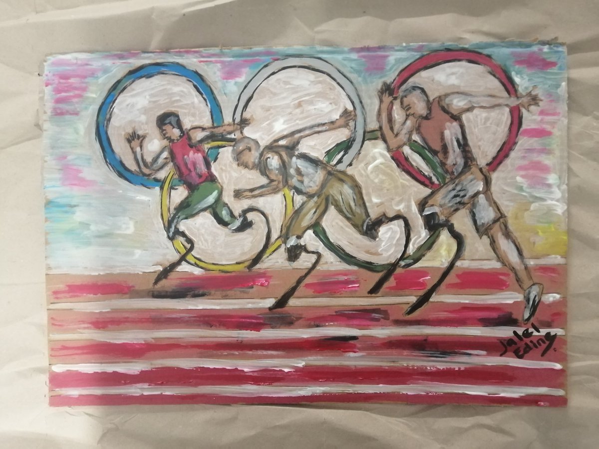 'Paralympics games' Recycling art acrylic on shipping carton by jaleledineart.
#art #dailyart #artwork #jaleledineart #drawing #acrylicpainting #recyclingart #paralympicsgames