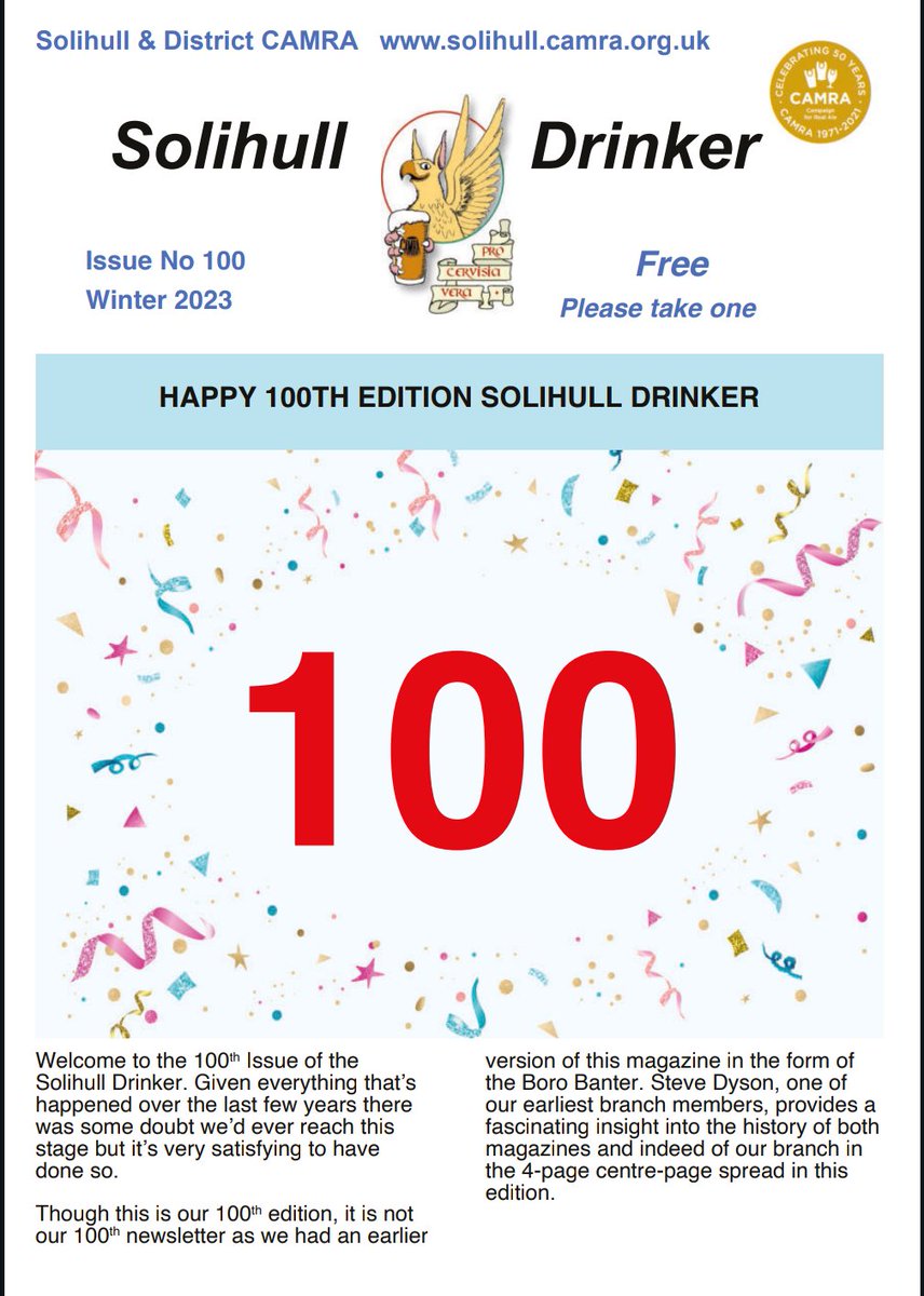 Celebrating the 100th edition of our branch magazine. To view, please click the link below: drive.google.com/file/d/1Yro8KN…