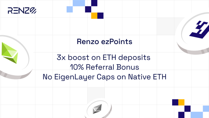 FuckuselfETH's tweet photo. π Attention #CryptoLovers and #ETHFans, I've just discovered an unmissable staking opportunity β #RenzoProtocol! If you're as passionate about exploring new ways of staking as I am, you've got to check this out.
π Join Renzo and immediately dive into triple rewards:
1οΈβ£ ETH staking profits
2οΈβ£ EigenLayer Restaking Points
3οΈβ£ Renzo ezPoints
π€ Starting from the end of 2023, simply by minting #ezETH, you can start accumulating #ezPoints. Now is the best time to join!
π₯ There's also a referral system! Each new user joining through your link will add an extra 10% points to your account. This is an excellent opportunity to expand your crypto investment portfolio.
π Click here to join the staking revolution now: https://t.co/9ZyKCbi88o
β¨ As an enthusiast curious about the crypto world, I believe Renzo offers a novel staking experience. Don't hesitate, join this exciting journey with us!
#Staking #Ethereum #CryptoJourney #JoinNow