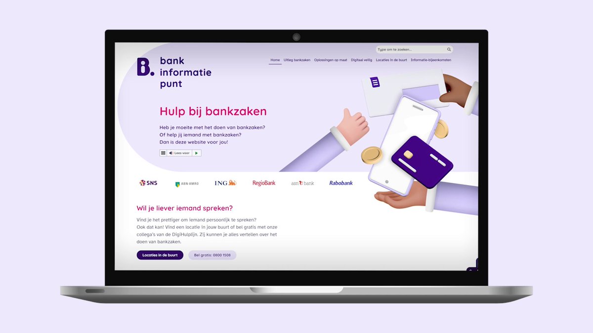 Heb je moeite met het doen van bankzaken? Of help jij iemand met bankzaken? Dan is deze nieuwe website van het programma #toegankelijkbankieren voor jou:  bankinformatiepunt.nl van de Nederlandse banken, <a href="/bankensector/">NVB</a> en de Betaalvereniging.